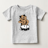T-shirt Pour Bébé Chat de tambour (Devant)