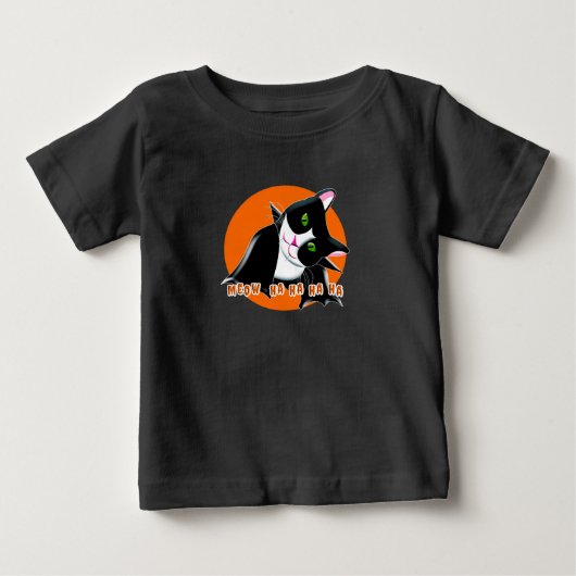 T-shirt Pour Bébé Chat d'Halloween (Devant)