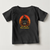 T-shirt Pour Bébé Chat d'Halloween en sorcière Casquette Abra Cadabr (Devant)