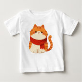 T-shirt Pour Bébé Chat d'hiver mignon (Devant)