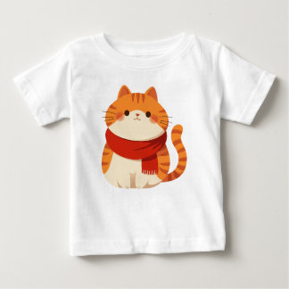 T-shirt Pour Bébé Chat d'hiver mignon