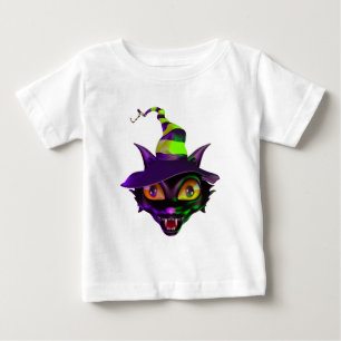 T-shirt Pour Bébé Chat éffrayant coloré