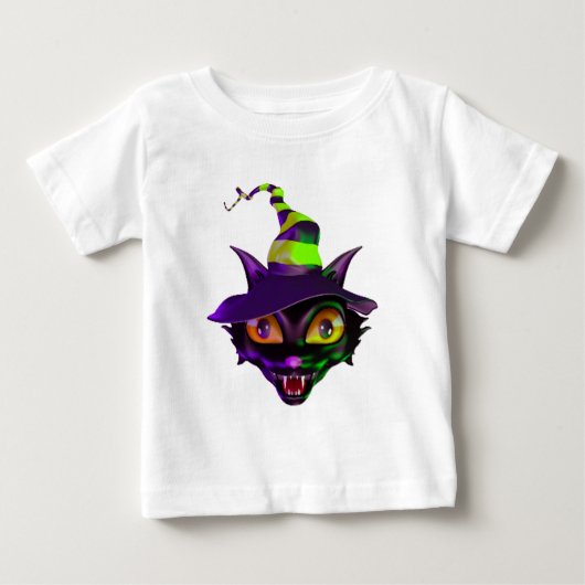 T-shirt Pour Bébé Chat éffrayant coloré (Devant)