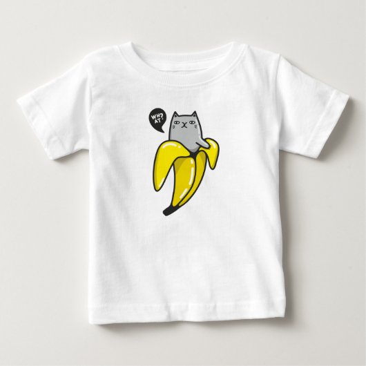 T-shirt Pour Bébé Chat en banane (Devant)