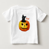 T-shirt Pour Bébé Chat en Citrouille Halloween Baby Shirt (Dos)