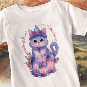 T-shirt Pour Bébé Chat et bougies Halloween
