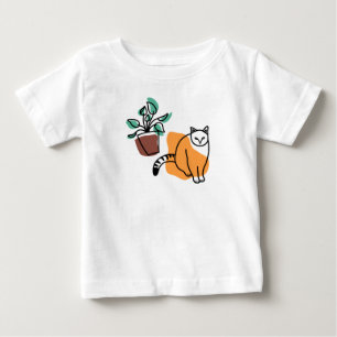 T-shirt Pour Bébé Chat et le plante