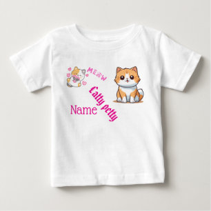 T-Shirt pour bébé chat et papillon - Personnaliser