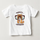 T-shirt Pour Bébé Chat Funny Purr-parfaitement Caffiné (Devant)