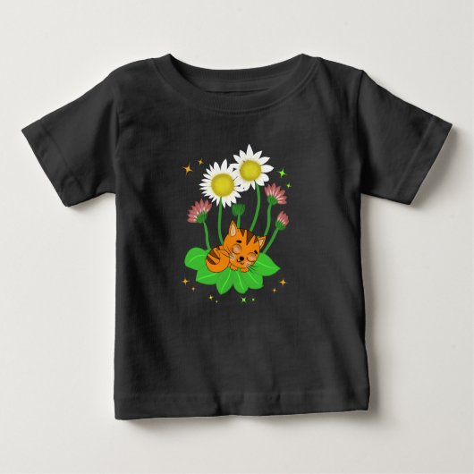 T-shirt Pour Bébé Chat glissant mignon (Devant)