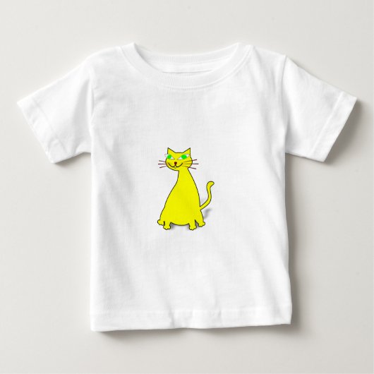 T-shirt Pour Bébé Chat gras jaune (Devant)