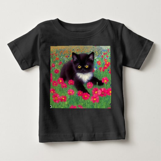 T-shirt Pour Bébé Chat Gustav Klimt Tuxedo (Devant)