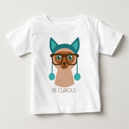 T-shirt Pour Bébé Chat intelligent (Devant)