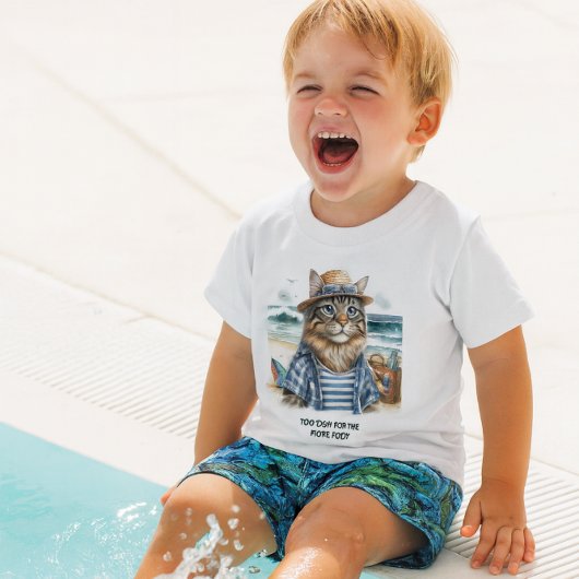 T-shirt Pour Bébé Chat Kitty Cool à la Plage