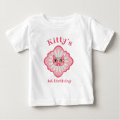 T-shirt Pour Bébé Chat Kitty visage 1er anniversaire Daisie (Devant)