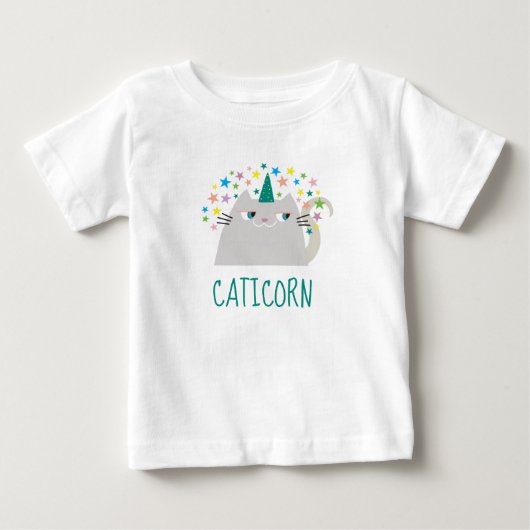 T-shirt Pour Bébé Chat Licorne Mignon (Devant)
