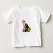 T-shirt Pour Bébé Chat Merlin de Noël (Devant)