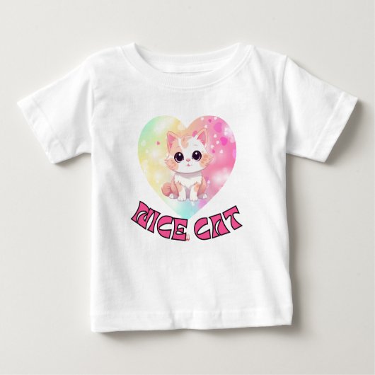 T-shirt Pour Bébé Chat mignon avec bébé (Devant)