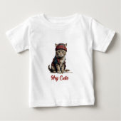 T-shirt Pour Bébé chat mignon déguisé en écossais (Devant)