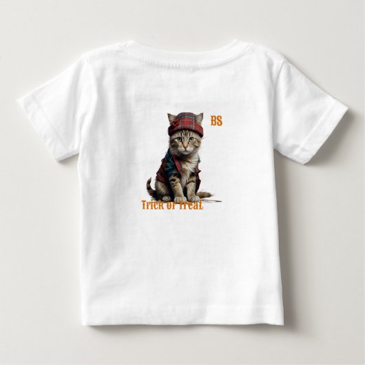 T-shirt Pour Bébé chat mignon déguisé en écossais (Dos)