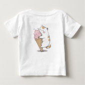 T-shirt Pour Bébé Chat mignonne avec cône de crème glacée (Dos)