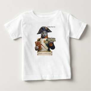 T-shirt Pour Bébé Chat Napoléon Bonaparte Bleu Russe