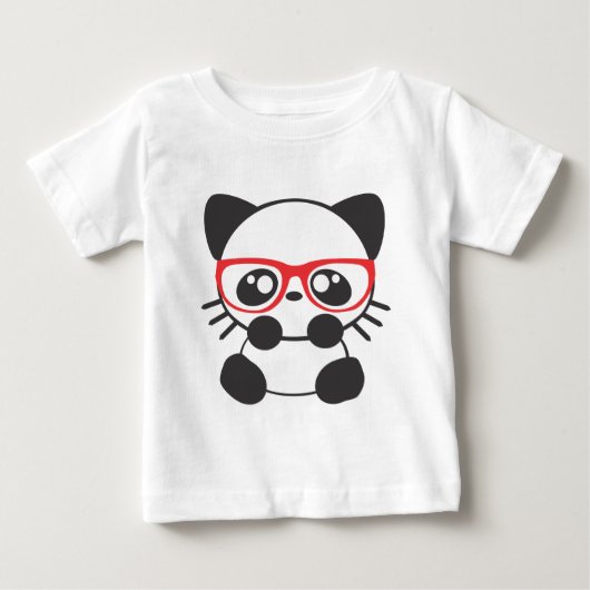 T-shirt Pour Bébé Chat nerd (Devant)