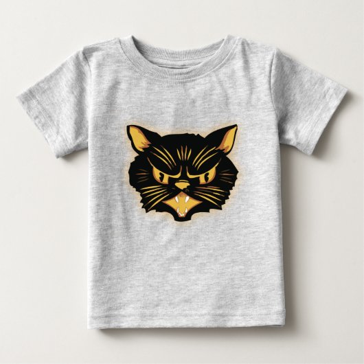 T-shirt Pour Bébé Chat noir (Devant)