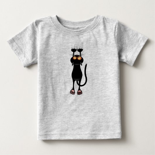 T-shirt Pour Bébé chat noir (Devant)