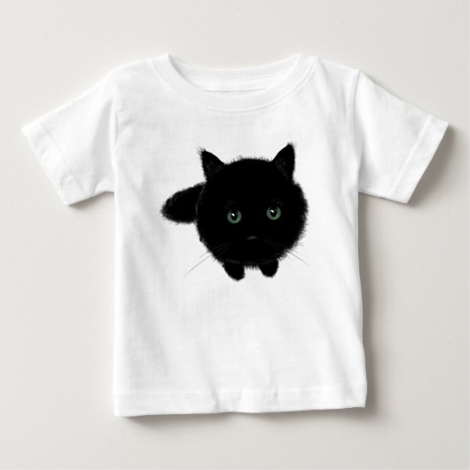 T-shirt Pour Bébé Chat noir (Devant)