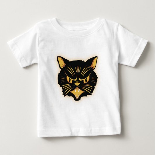 T-shirt Pour Bébé Chat noir (Devant)