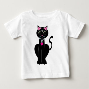 T-shirt Pour Bébé Chat noir mignon