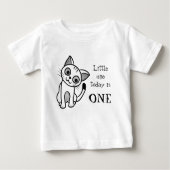 T-shirt Pour Bébé Chat noir mignon (Devant)
