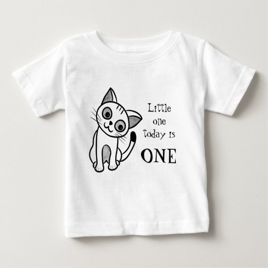 T-shirt Pour Bébé Chat noir mignon (Devant)