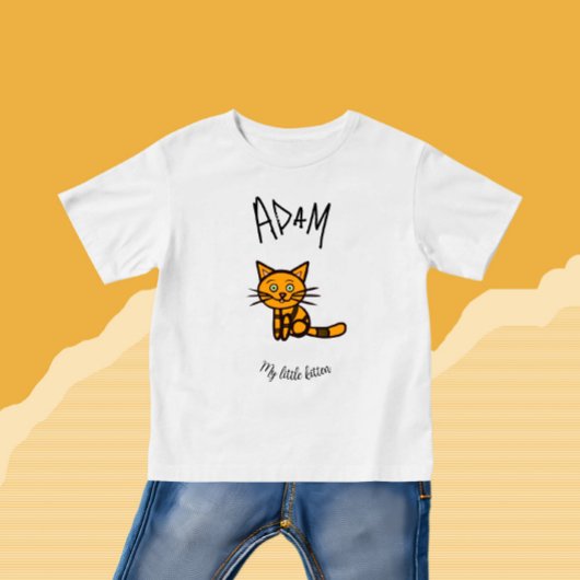 T-shirt Pour Bébé Chat orange