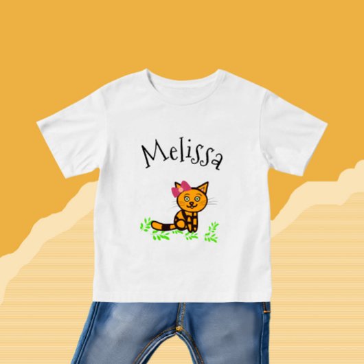 T-shirt Pour Bébé Chat orange