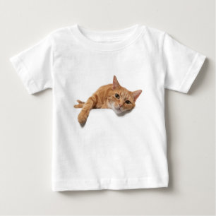 T-shirt Pour Bébé Chat Orange Posé En Bas