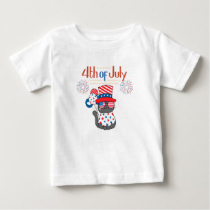T-shirt Pour Bébé Chat patriotique Juillet 4 jour férié