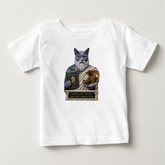 T-shirt Pour Bébé Chat Platoon Bleu Russe (Devant)