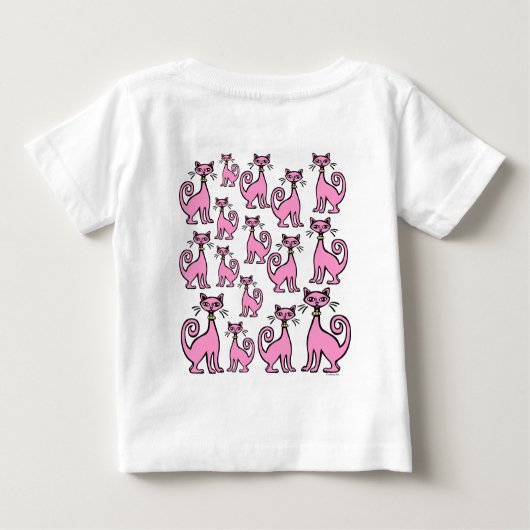 T-shirt Pour Bébé Chat Retro - Bébé (FB designs) - Customisé (Dos)
