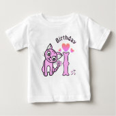 T-shirt Pour Bébé Chat rose (Devant)