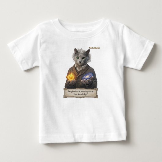 T-shirt Pour Bébé Chat Russe Bleu Einstein - Imagination (Devant)