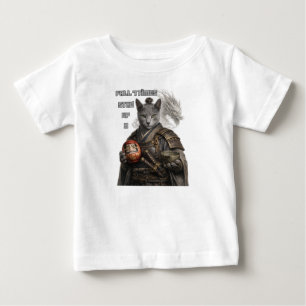 T-shirt Pour Bébé Chat Samouraï Bleu Russe