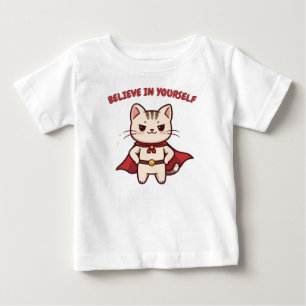T-shirt Pour Bébé Chat Super-héros Crois en toi