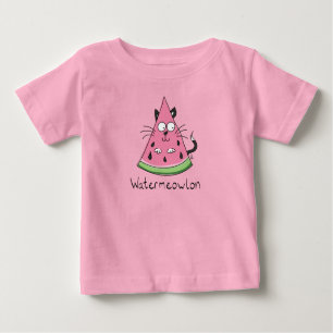T-shirt Pour Bébé Chat Watermelon Enfants Drôle Mignonne