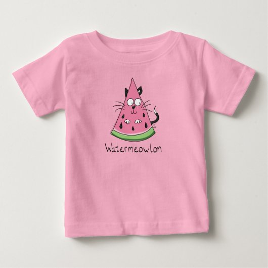 T-shirt Pour Bébé Chat Watermelon Enfants Drôle Mignonne (Devant)