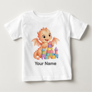 T-shirt Pour Bébé Château de blocs de bébé dragon de corail mignon p