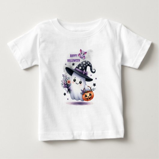 T-shirt Pour Bébé Château des sorcières d'Halloween (Devant)