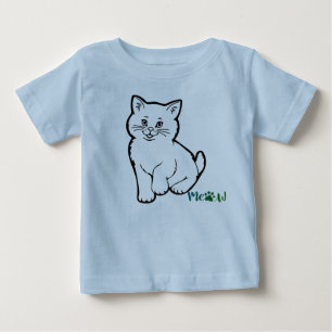 T-shirt Pour Bébé Chaton bleu