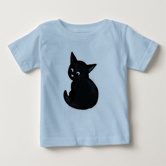 T-shirt Pour Bébé Chaton noir (Devant)